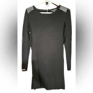 AX Armani Exchange women’s S Black longsleeve knit Pencil Dress zip up back